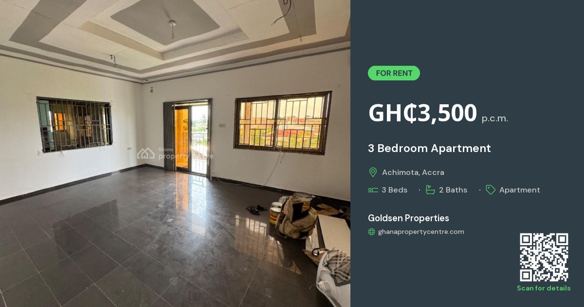 For Rent: 3 Bedroom Apartment, Kingsby Roundabout, Achimota, Accra | 3 ...