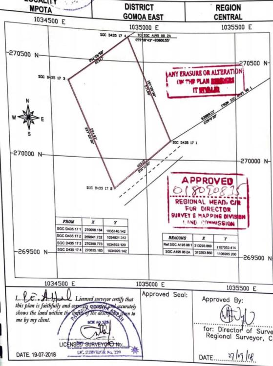 For Sale Registered 10 Plots, Mpota Kasoa To Winneba Road, Accra