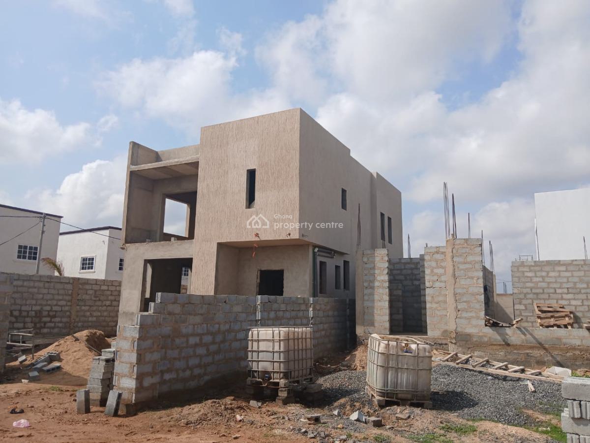 Spacious Partially Constructed 4-bedroom Home, Opposite Adom Estatae, Community 25, Tema, Accra, Detached Duplex for Sale