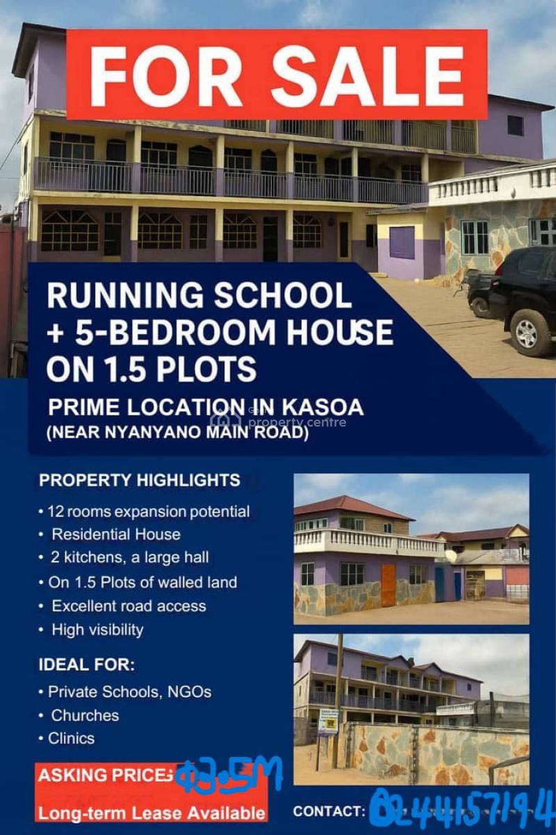 Basic School Up to Jhs 3+ 5bedroom, Kasoa, Off Nyanyano Road, Kasoa, Awutu-senya East, Central Region, School for Sale