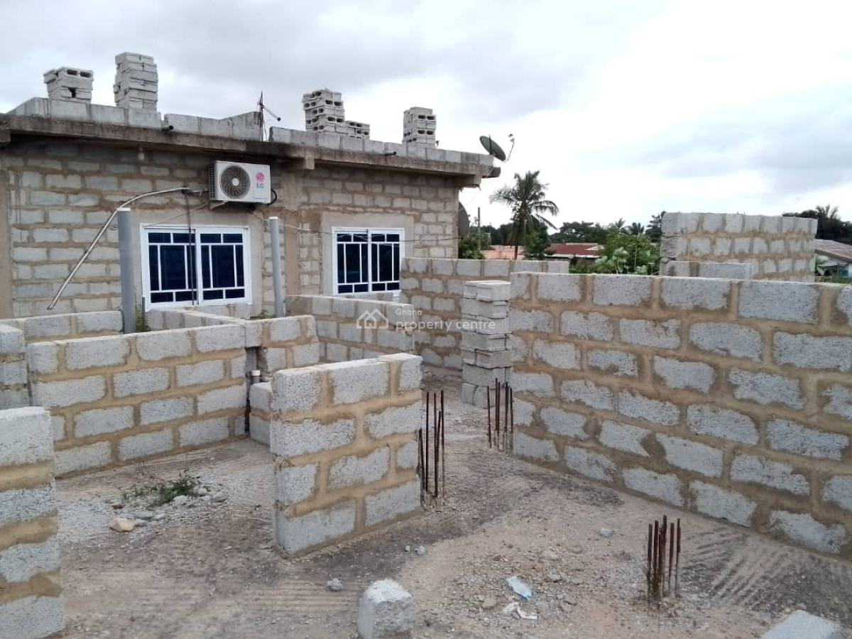 Registered 4brm Footings with Storey Foundatio N @ Kasoa, Blue Top, Awutu-senya East, Central Region, House for Sale