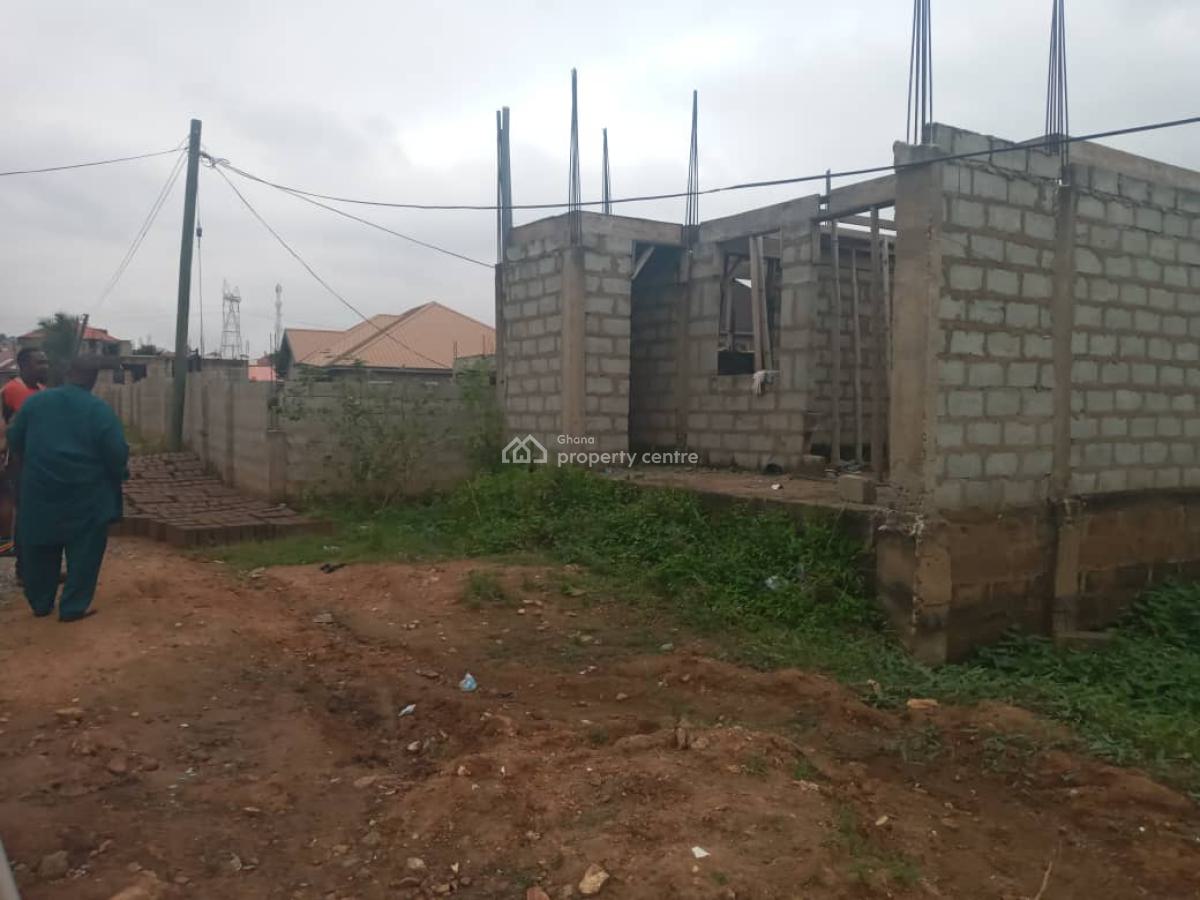 Half Plot, Chamber & Hall Self Contain with Storey Foundation @ Ayawas, Ayawaso, Pokuase (pokoasi), Ga West Municipal, Accra, House for Sale
