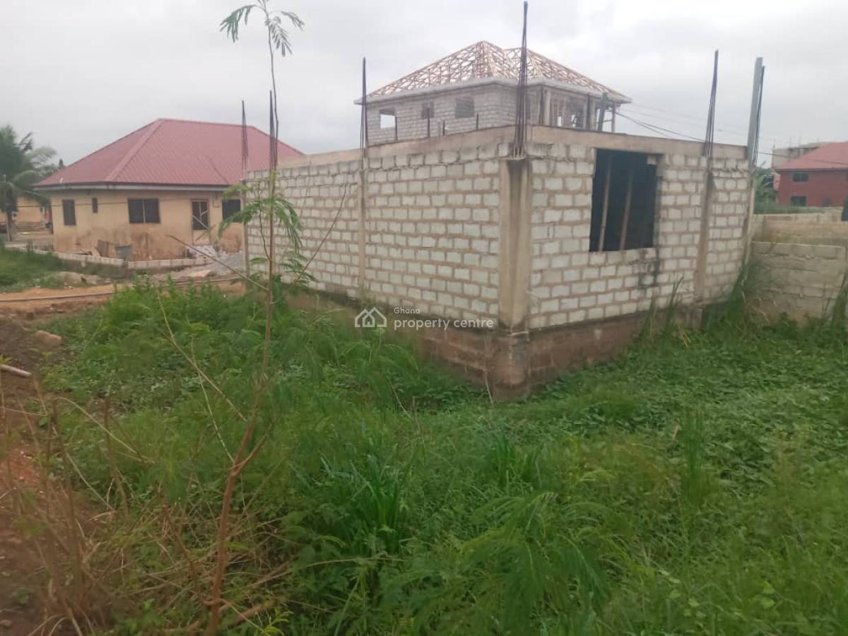 Half Plot, Chamber & Hall Self Contain with Storey Foundation @ Ayawas, Ayawaso, Pokuase (pokoasi), Ga West Municipal, Accra, House for Sale