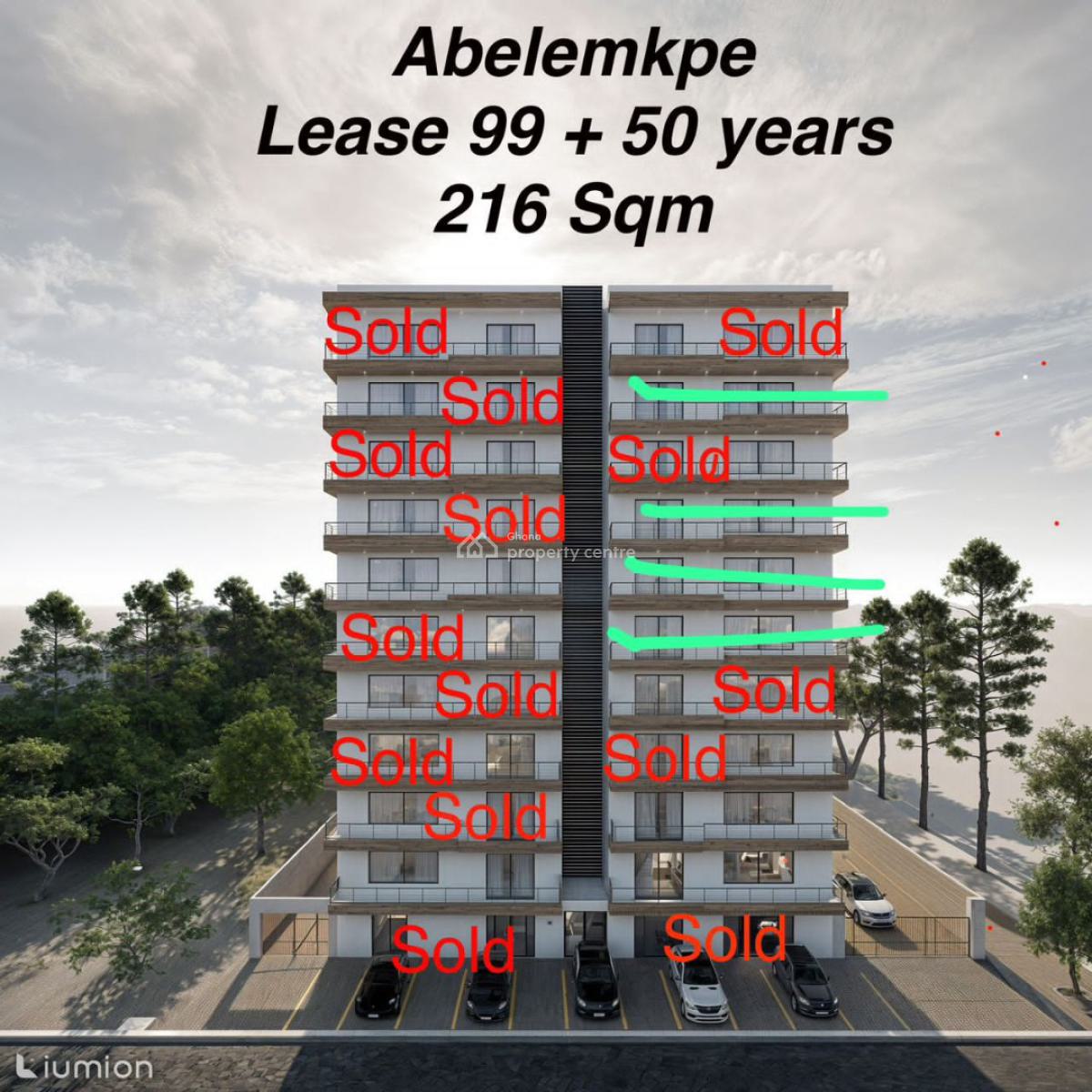 Modern 3 Bedroom Apartment (under Construction), Abelemkpe, Accra, Apartment for Sale