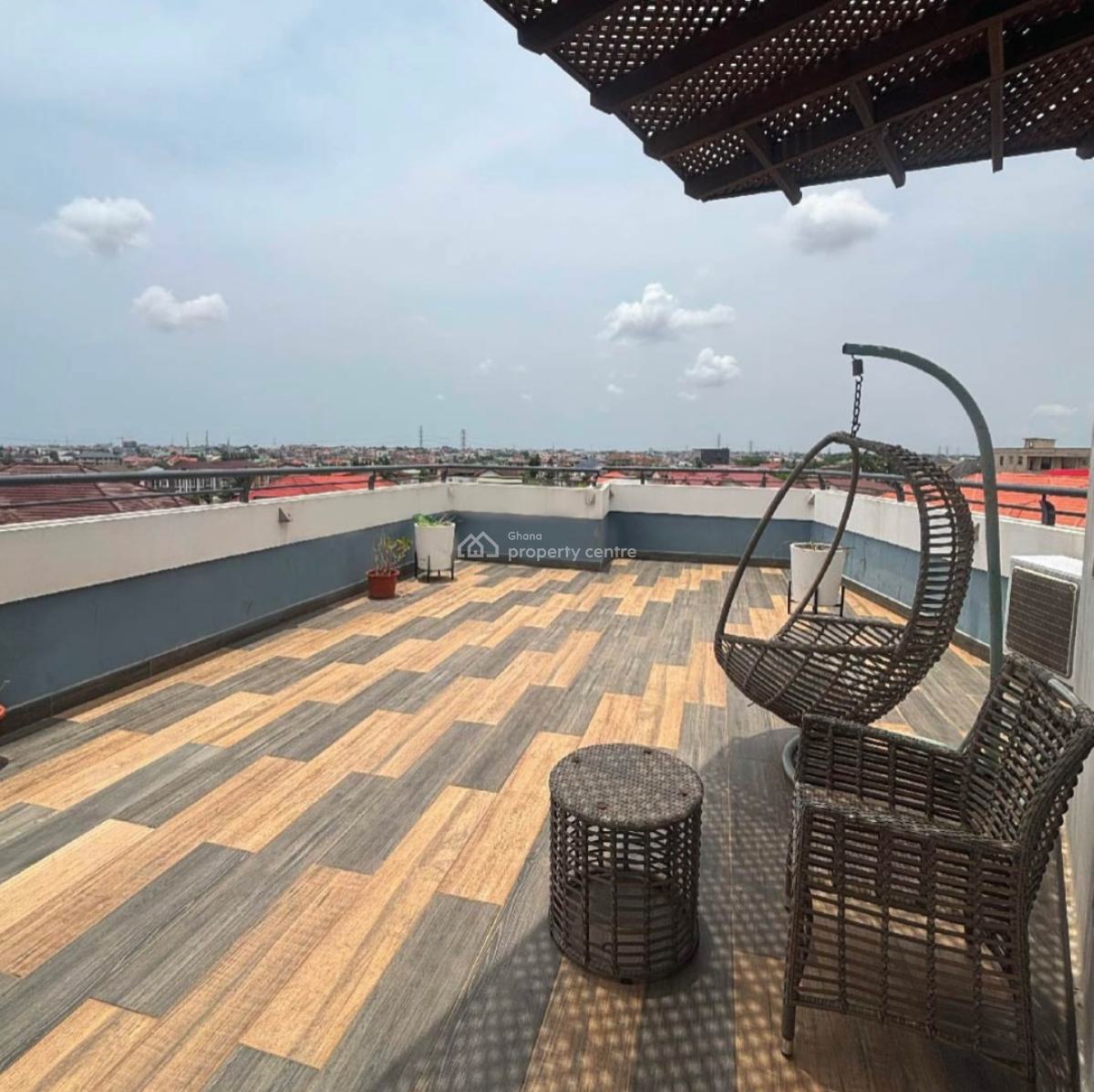 Furnished 1 Bedroom Apartment with Rooftop Lounge, East Legon, Accra, Mini Flat for Rent