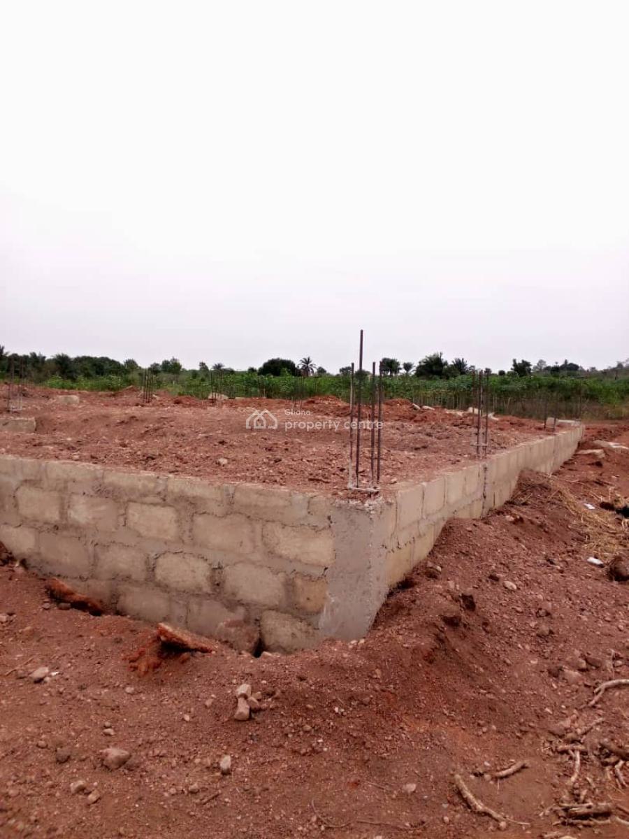 Storey Foundation of of 2 Bedroom + 2 Units of Chamber & Hall Contain, Ofaakor, Kasoa, Awutu-senya East, Central Region, House for Sale
