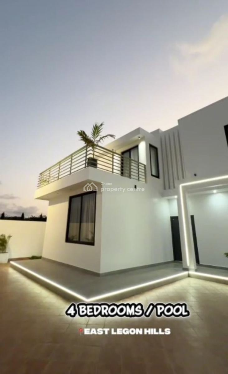 Fully Furnished 4 Bedroom One Storey Building with Swimming Pool, East Legon Hills, East Legon, Accra, Terraced Duplex for Sale