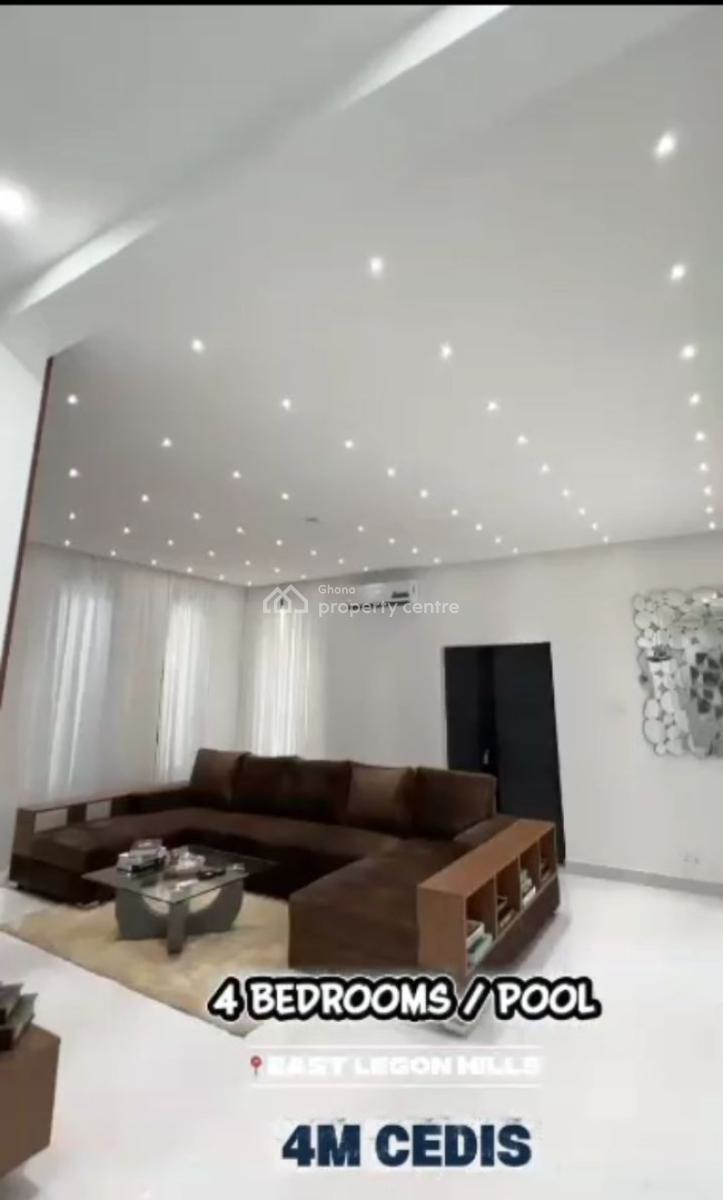 Fully Furnished 4 Bedroom One Storey Building with Swimming Pool, East Legon Hills, East Legon, Accra, Terraced Duplex for Sale