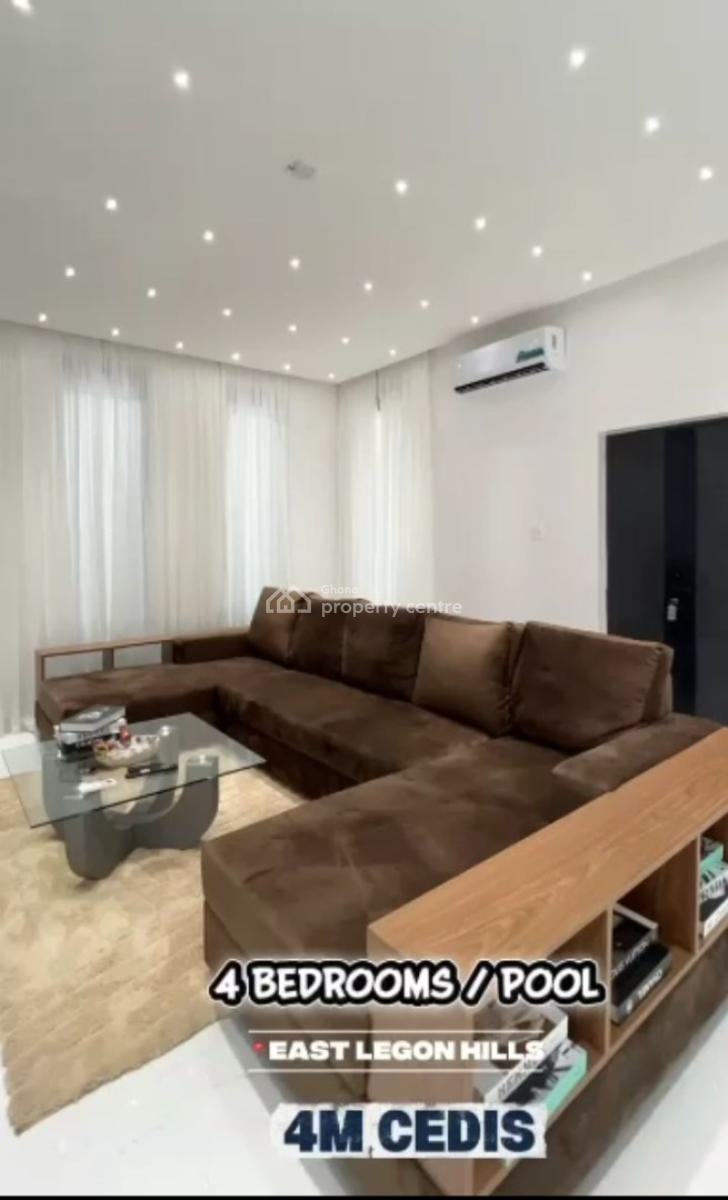 Fully Furnished 4 Bedroom One Storey Building with Swimming Pool, East Legon Hills, East Legon, Accra, Terraced Duplex for Sale