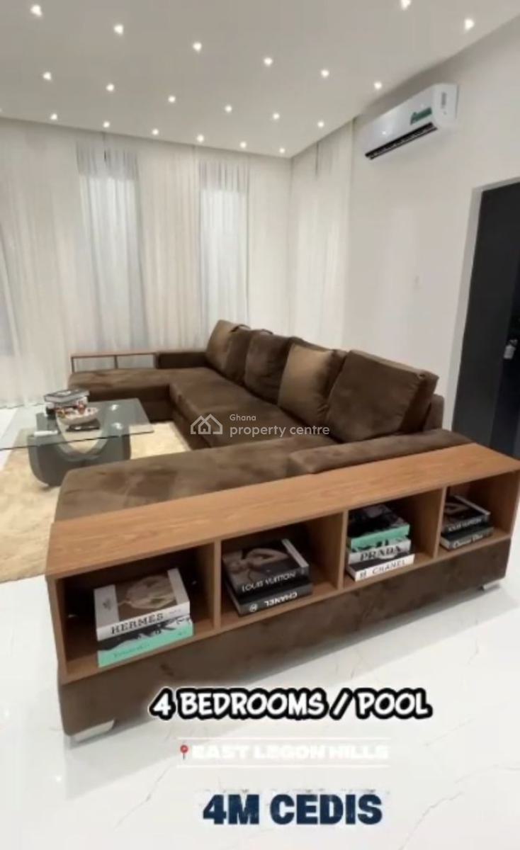 Fully Furnished 4 Bedroom One Storey Building with Swimming Pool, East Legon Hills, East Legon, Accra, Terraced Duplex for Sale