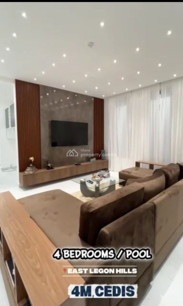 Fully Furnished 4 Bedroom One Storey Building with Swimming Pool, East Legon Hills, East Legon, Accra, Terraced Duplex for Sale