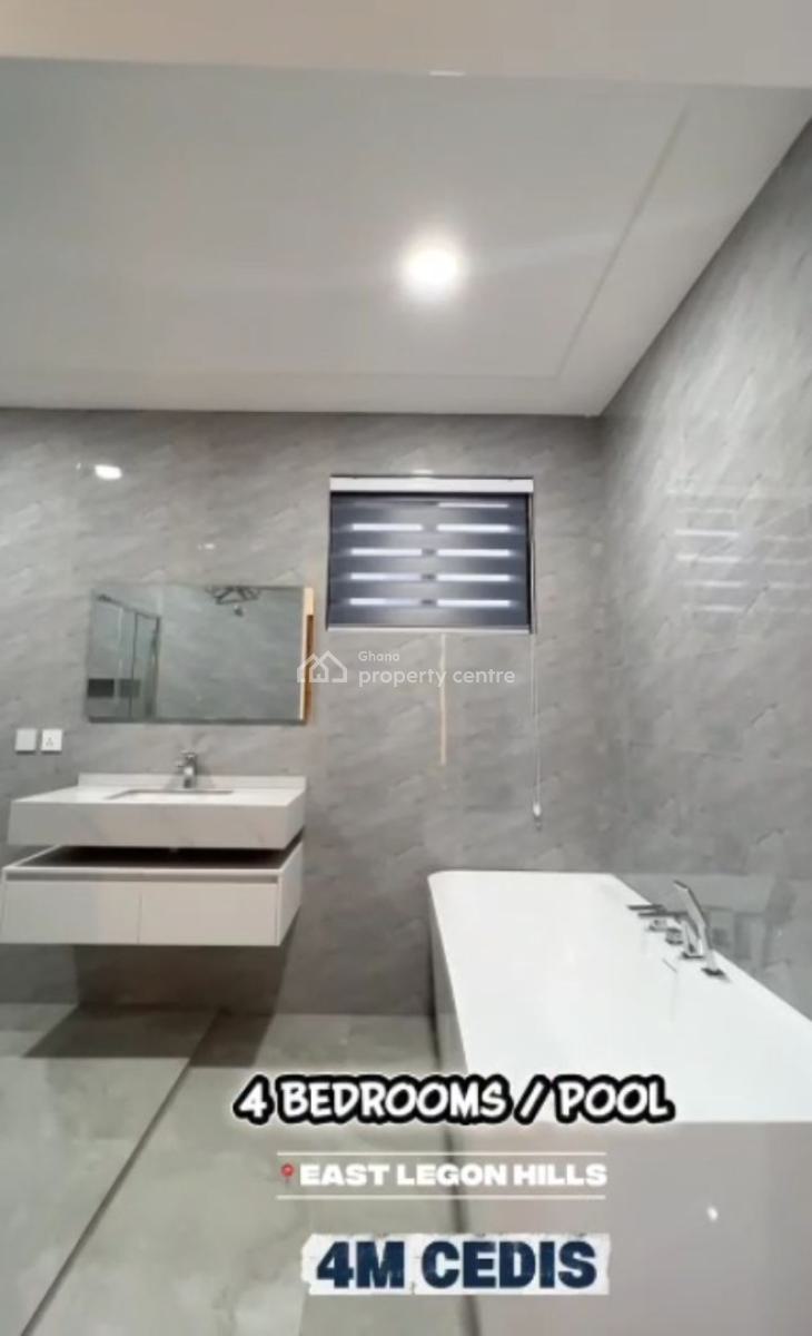 Fully Furnished 4 Bedroom One Storey Building with Swimming Pool, East Legon Hills, East Legon, Accra, Terraced Duplex for Sale