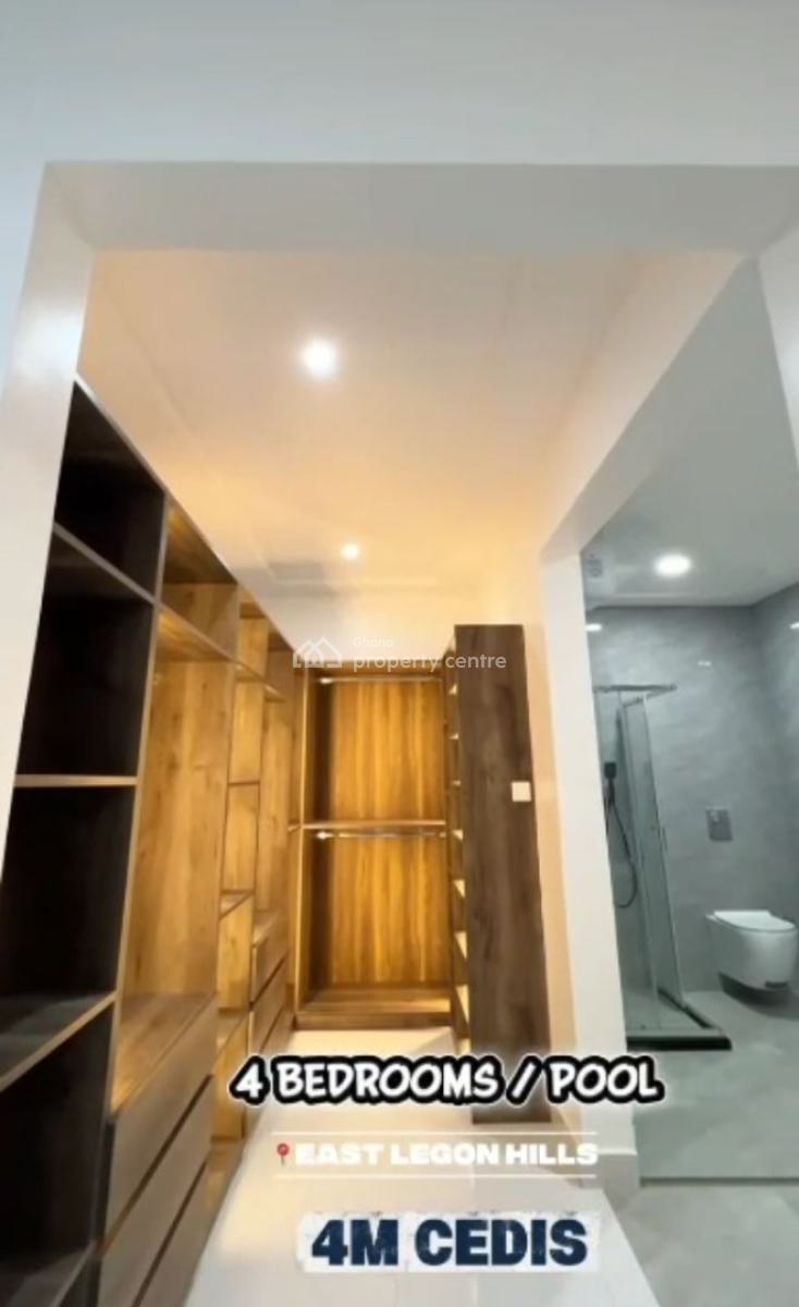 Fully Furnished 4 Bedroom One Storey Building with Swimming Pool, East Legon Hills, East Legon, Accra, Terraced Duplex for Sale