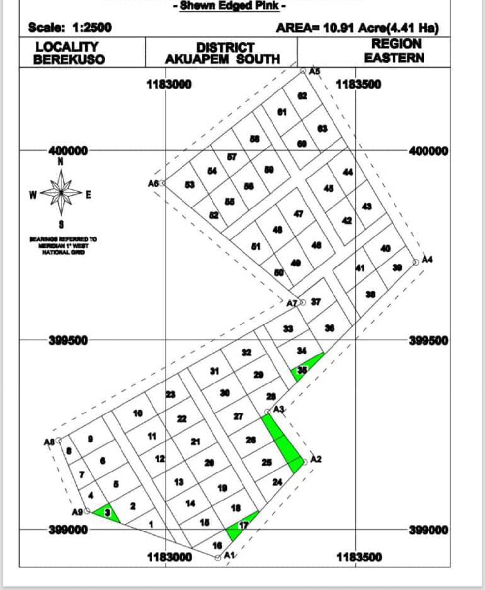 10 Acres Land Development (62 Plots), Between Ashesi University and Graceland Memorial Park, Berekuso, Akuapim South Municipal, Eastern Region, Residential Land for Sale