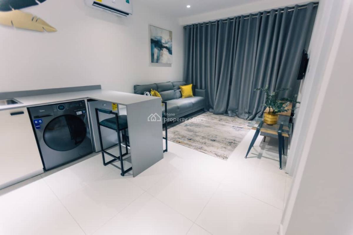 Furnished 1 Bedroom Apartment with Swimming Pool, Mahama Road, East Airport, Airport Residential Area, Accra, Mini Flat for Rent