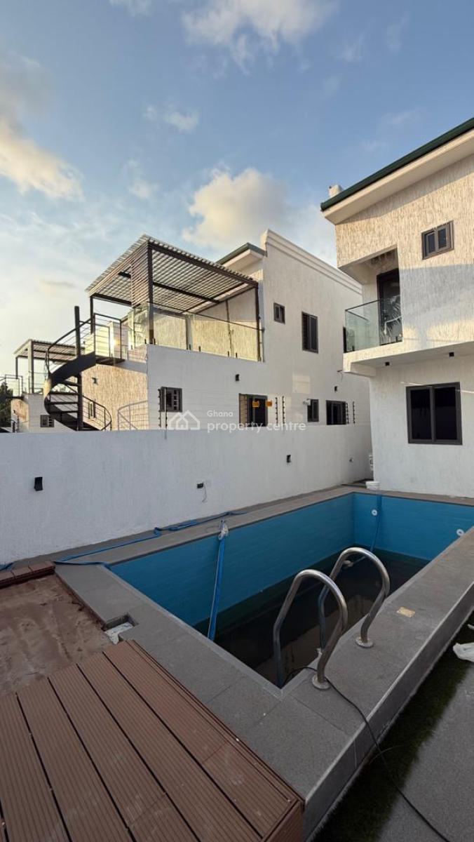Newly Built  Fully Furnished 4-bedroom House + 1-bedroom Bq with Swim, Spintex Road, Spintex, Accra, Detached Duplex for Sale