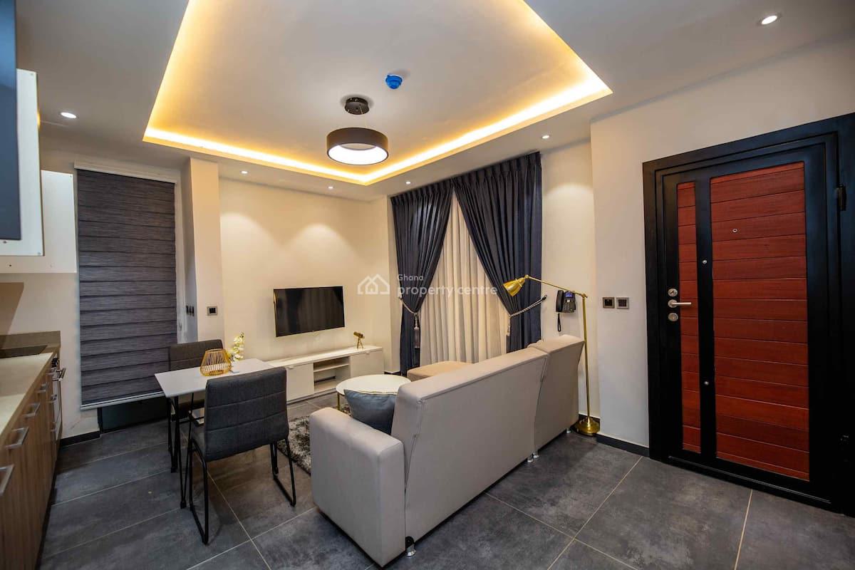 Furnished 1 Bedroom Apartment with Swimming Pool and Gym, Cantonments, Accra, Mini Flat for Rent