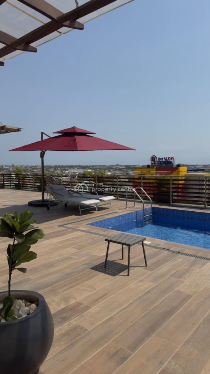 Furnished 1 Bedroom Apartment with Swimming Pool, Tseaddo, East Airport, Airport Residential Area, Accra, Mini Flat for Rent