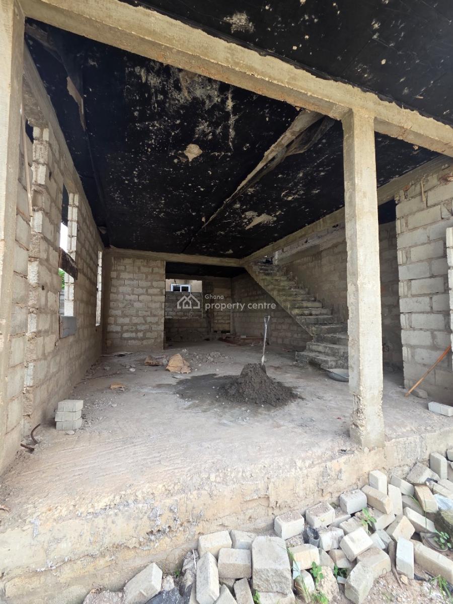 3 Bedroom with 1 Bedroom Boys Quarters Uncompleted House, Bohye Dvla Road, Haatso, Ga East Municipal, Accra, Semi-detached Duplex for Sale