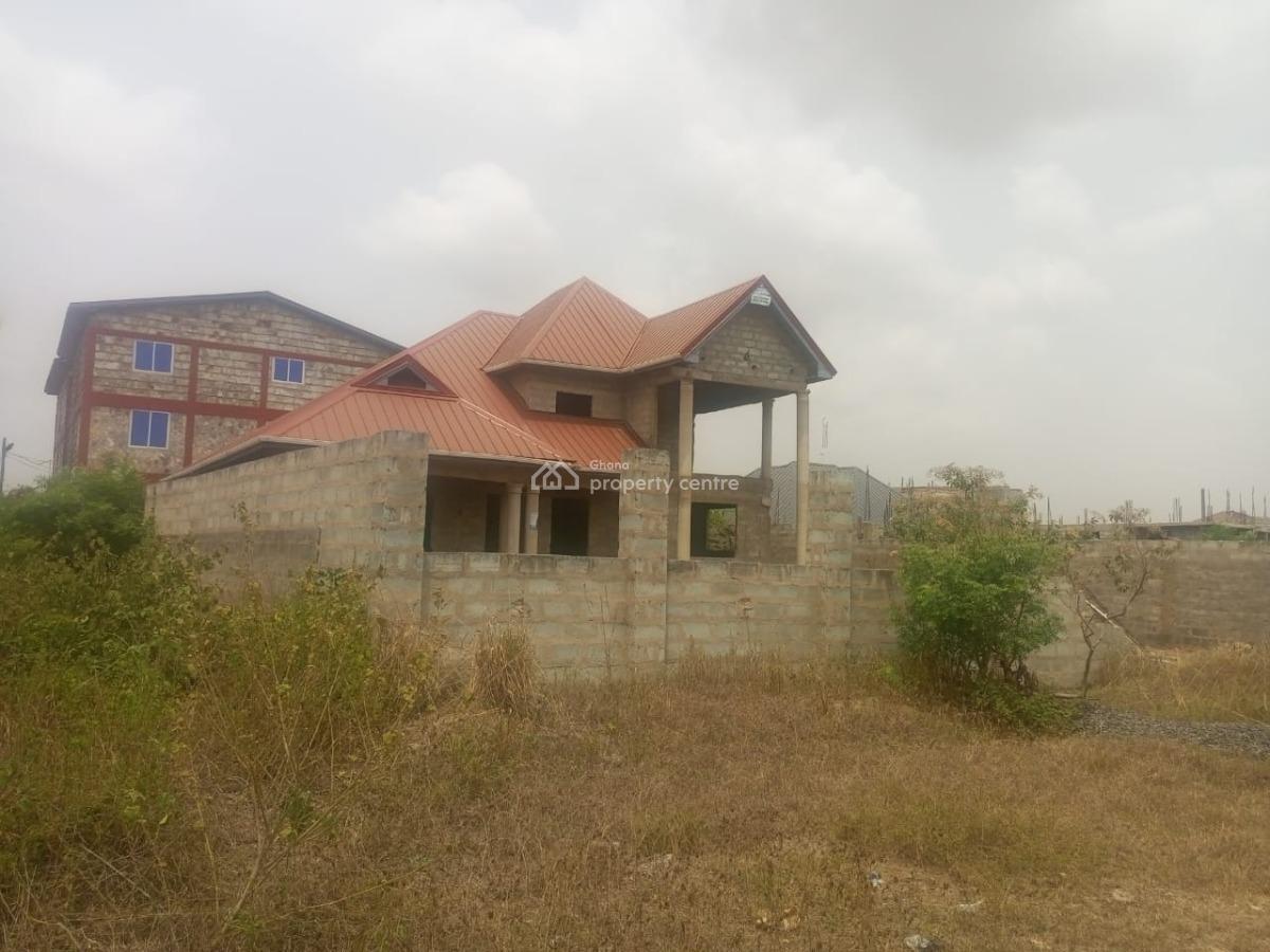 Uncompleted Four Bedroom, One Storey with Two Office Space, Bulasu Around Emefs Estate, Tema, Accra, Detached Duplex for Sale