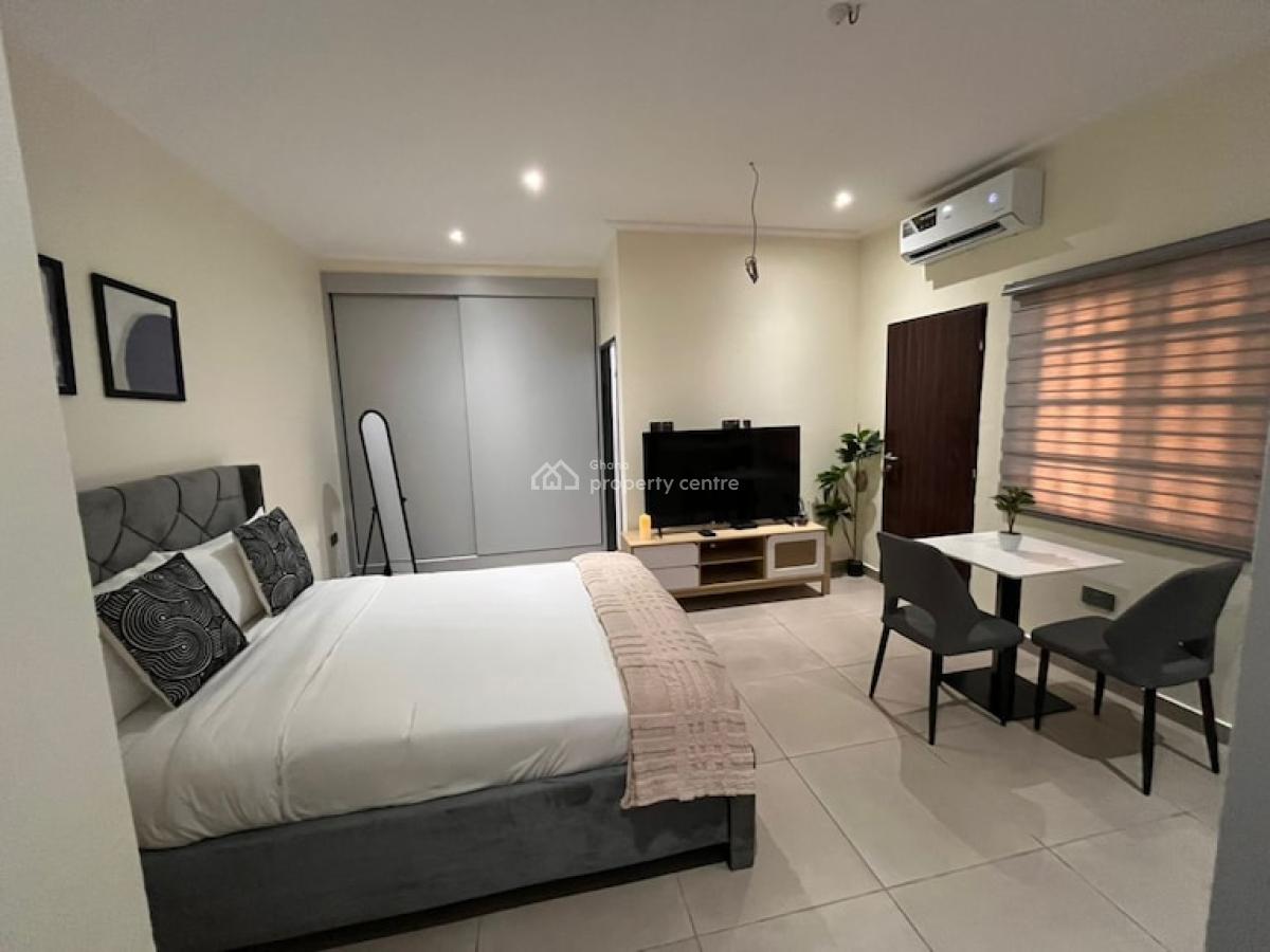 Furnished Studio Apartment with Swimming Pool, Dzorwulu, West Airport, Airport Residential Area, Accra, Single Room Self Contained for Rent