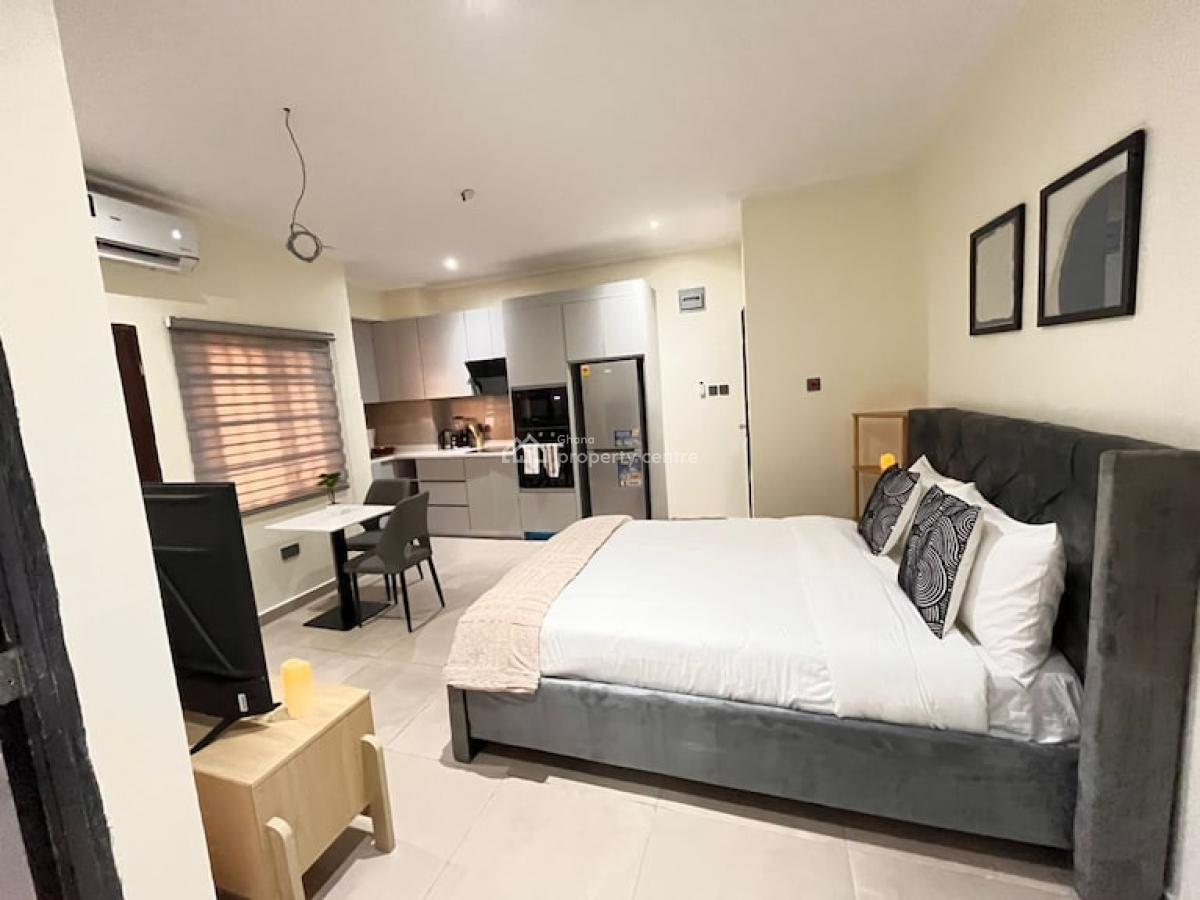Furnished Studio Apartment with Swimming Pool, Dzorwulu, West Airport, Airport Residential Area, Accra, Single Room Self Contained for Rent