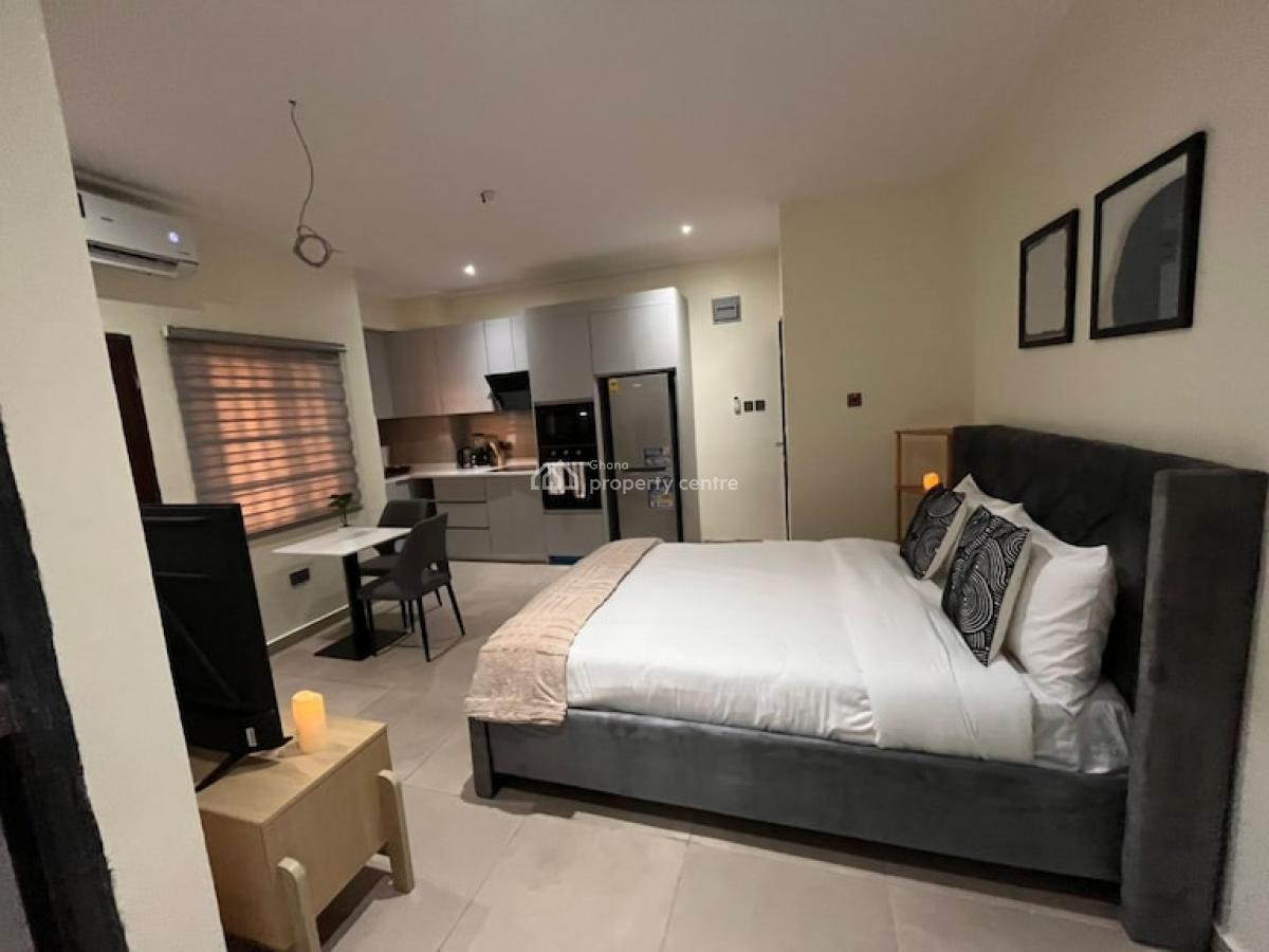 Furnished Studio Apartment with Swimming Pool, Dzorwulu, West Airport, Airport Residential Area, Accra, Single Room Self Contained for Rent