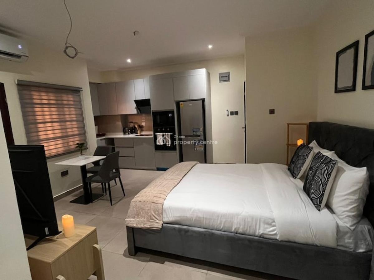Furnished Studio Apartment with Swimming Pool, Dzorwulu, West Airport, Airport Residential Area, Accra, Single Room Self Contained for Rent