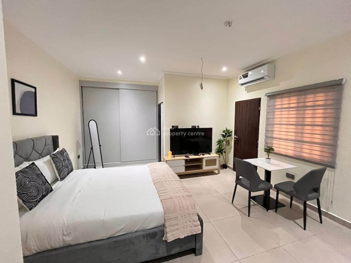 Furnished Studio Apartment with Swimming Pool, Dzorwulu, West Airport, Airport Residential Area, Accra, Single Room Self Contained for Rent