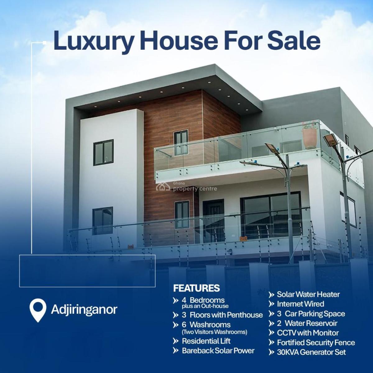 Modern 4 Bedroom House, Salem Estate, Adjiringanor, East Legon, Accra, House for Sale