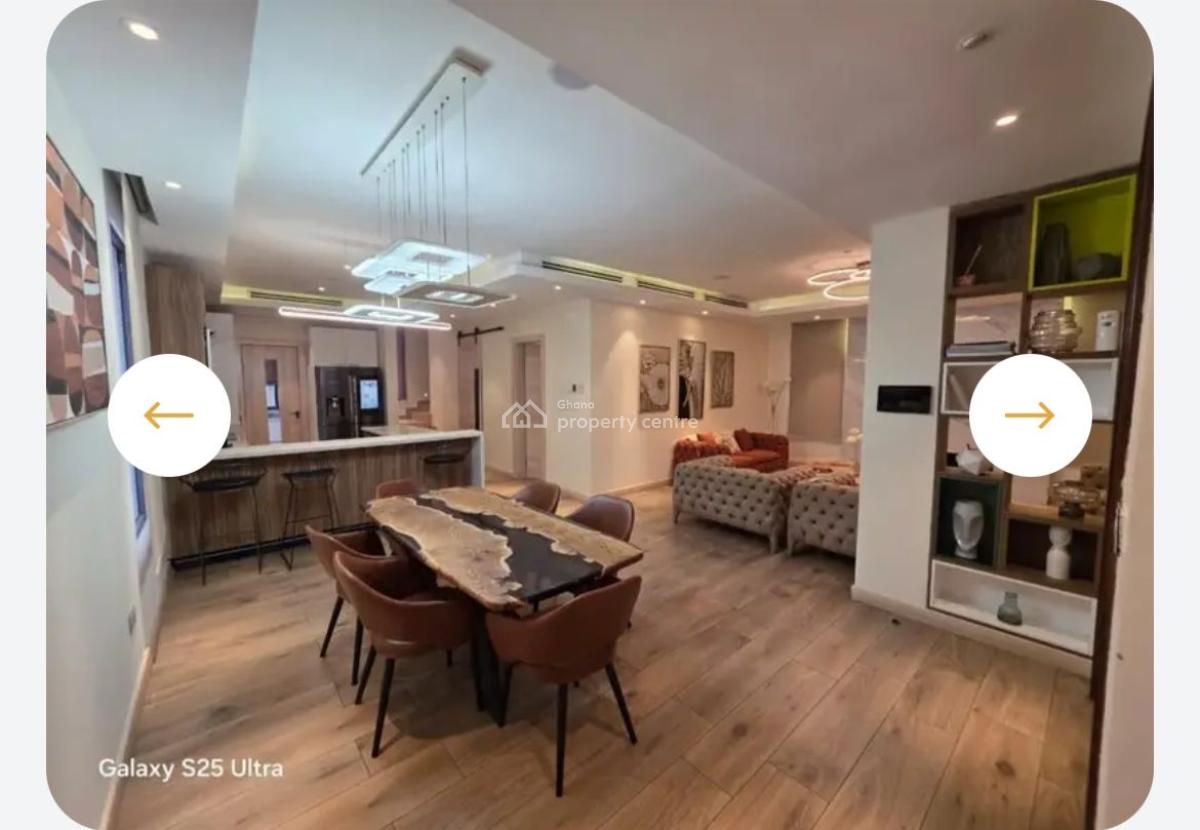 4 Bedrooms Fully Furnished at Cantonments, American House, Cantonments, Accra, Townhouse for Rent