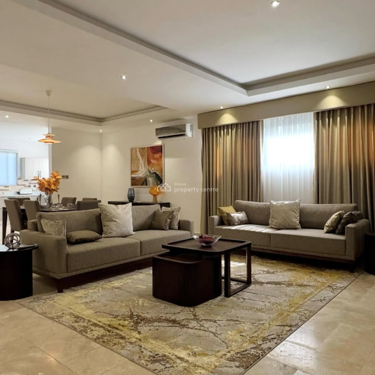 Furnished 3 Bedroom Duplex in a Gated Community with Swimming Pool, Cantonments, Accra, Detached Duplex for Rent
