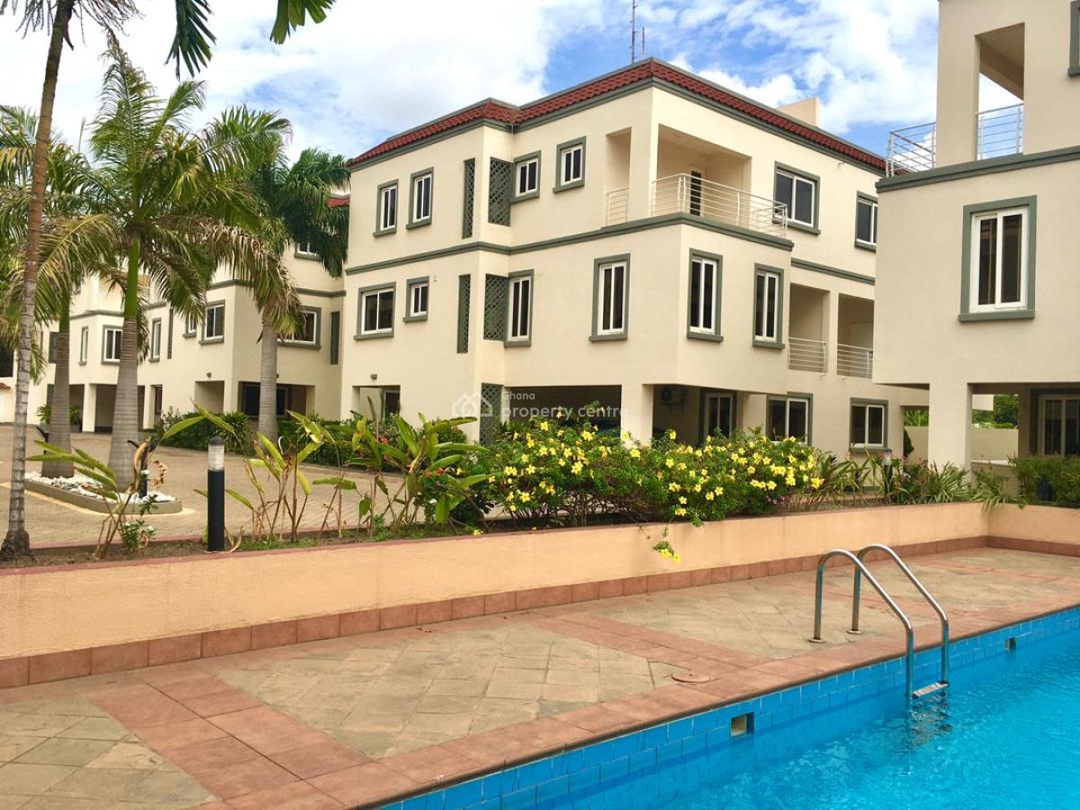 3 Bed Townhouse with Staff Quarters in a Gated Community with Pool, North Ridge, Accra, Townhouse for Rent