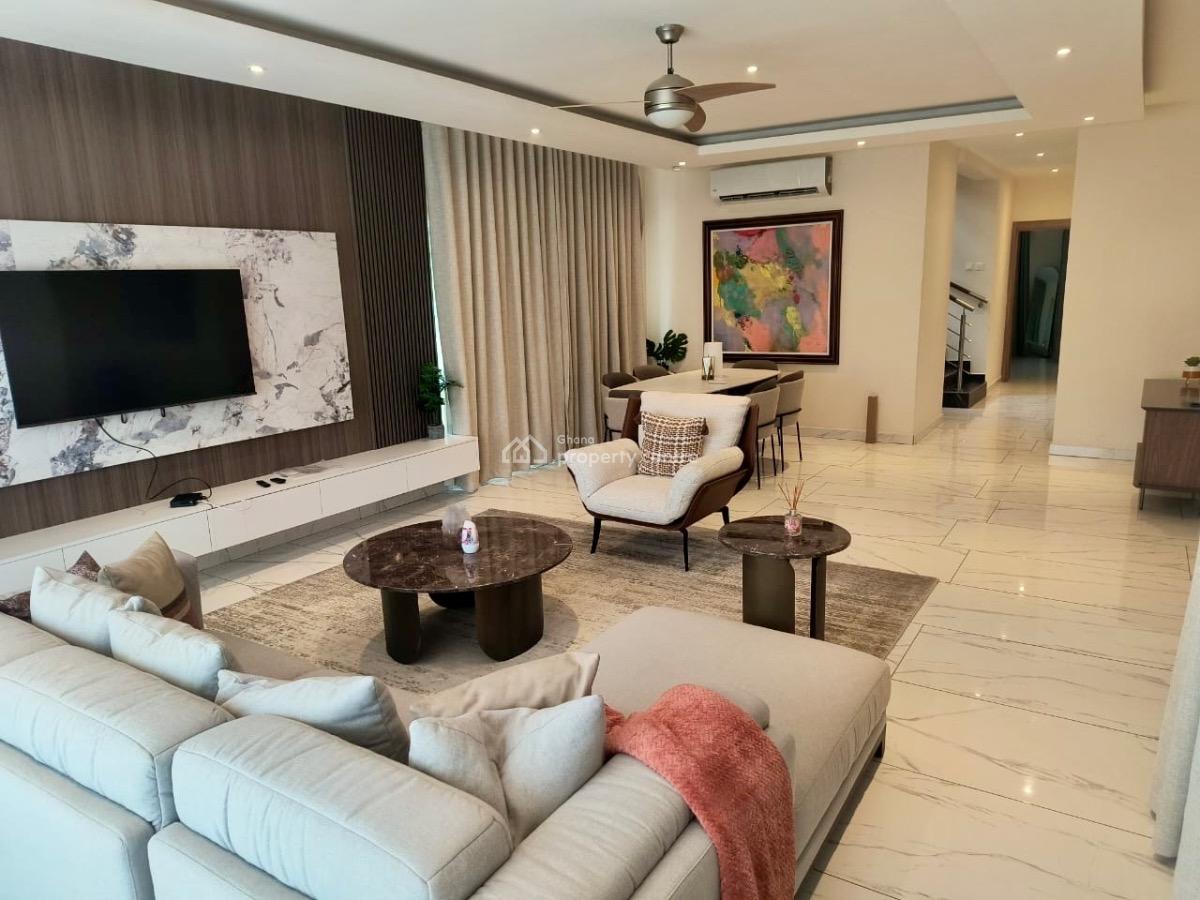 Furnished 4 Bedroom Duplex with Study and Staff Quarters, Adjiringanor, East Legon, Accra, Detached Duplex for Sale