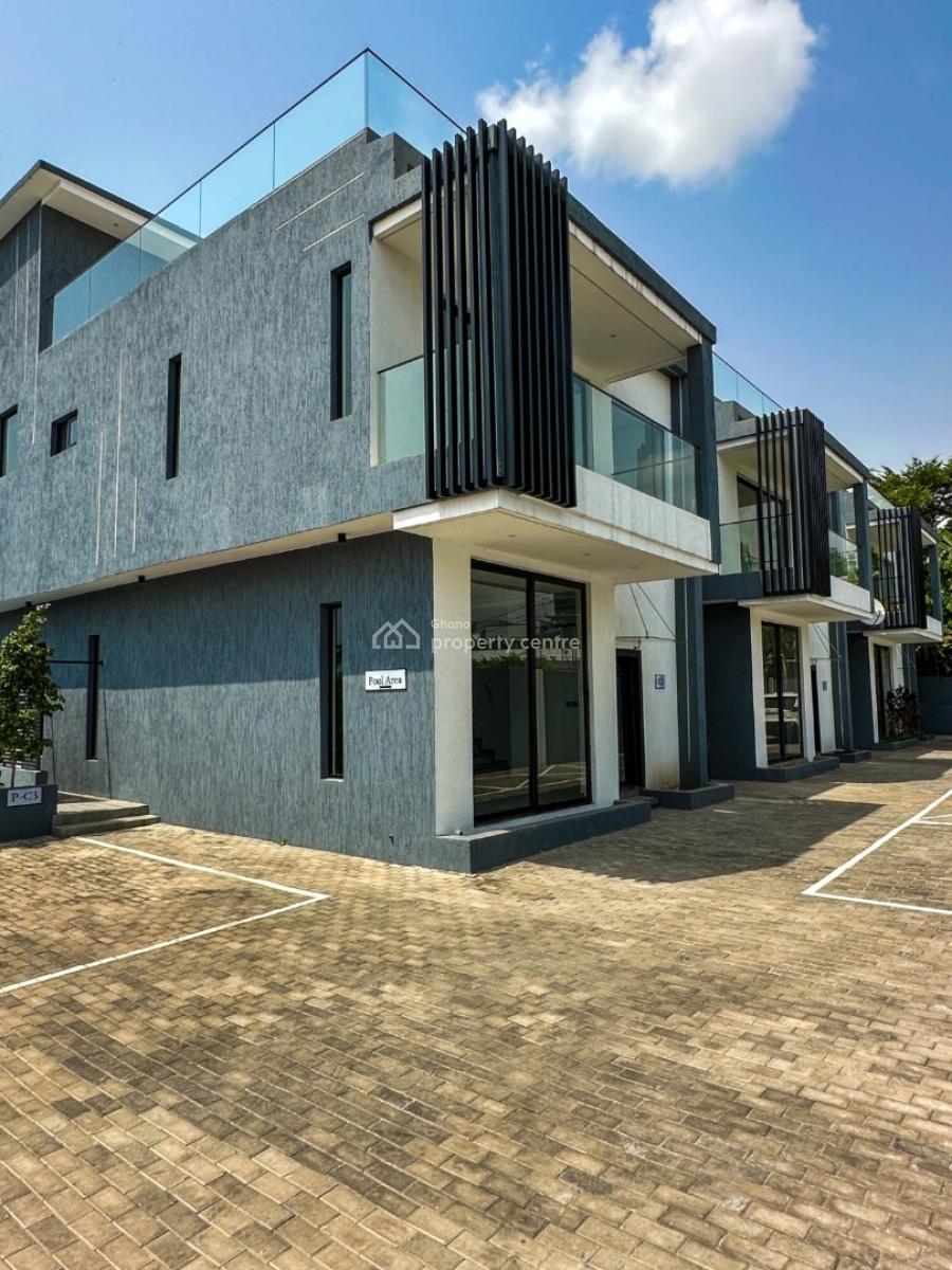 4 Bed Townhouse with Rooftop Terrace in a Gated Community with Pool, Dzorwulu, West Airport, Airport Residential Area, Accra, Townhouse for Sale