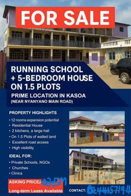 Basic School Up to Jhs 3+ 5bedroom, Kasoa, Off Nyanyano Road, Kasoa, Awutu-senya East, Central Region, School for Sale