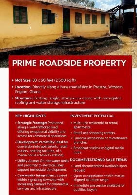 Property at Prestea, Nzema East Prestea-huni Valley, Western Region, Detached Bungalow for Sale