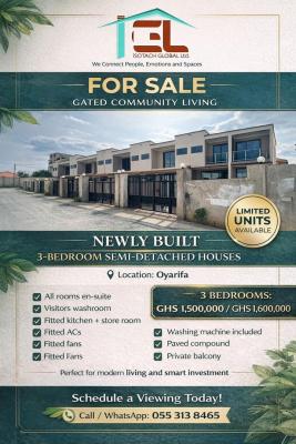3 Bedrooms Semi Detached House in a Gated Estate Community, Oyarifa, La Nkwantanang Madina Municipal, Accra, Semi-detached Duplex for Sale
