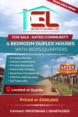 4 Bedrooms House with Boys Quarters in a Gated Community, Oyarifa, La Nkwantanang Madina Municipal, Accra, Detached Duplex for Sale