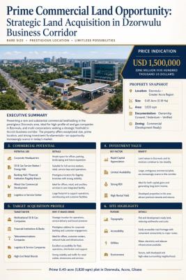 0.45 Acres Road Front Prime Land, Dzorwulu Main Road Front, Dzorwulu, Accra, Mixed-use Land for Sale