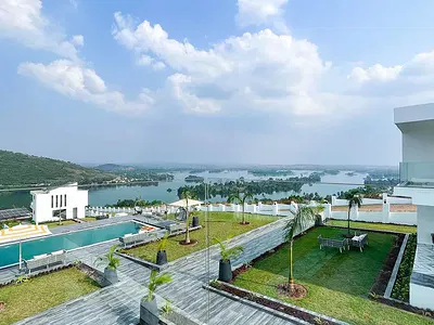 A Luxury Double Bedroom with Stunning Bridge & Lake Views