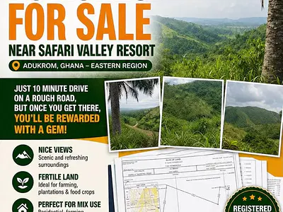40 Acres Prime Tourism Land for Sale -- Aperede-Adukrom, Eastern Region