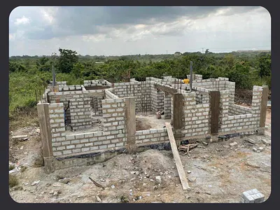 A Serviced Plot of Land with an Uncompleted Structure — Shai Hills, Shai Osudoku, Accra