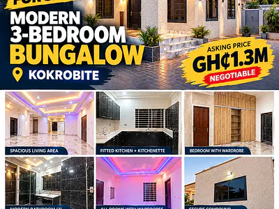 3 Bedroom Detached Bungalow — Kokrobite, Accra